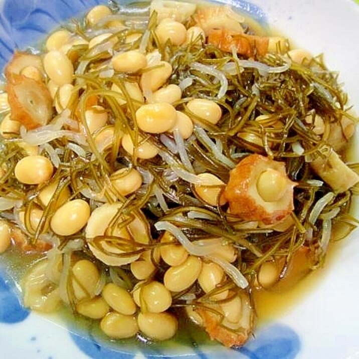 刻み昆布と大豆しらたきの煮物